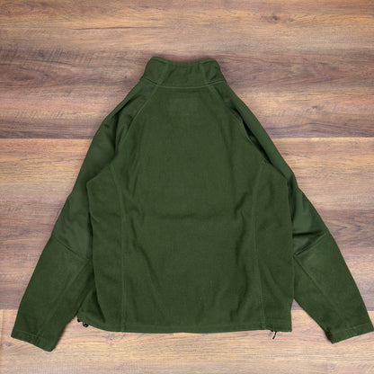 Cabelas Mens Full Zip Fleece Jacket Olive Green Outdoor Utility Size S 923045
