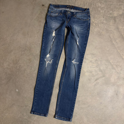 Levi's 524 Too Superlow Jeans Womens 27x33 Distressed