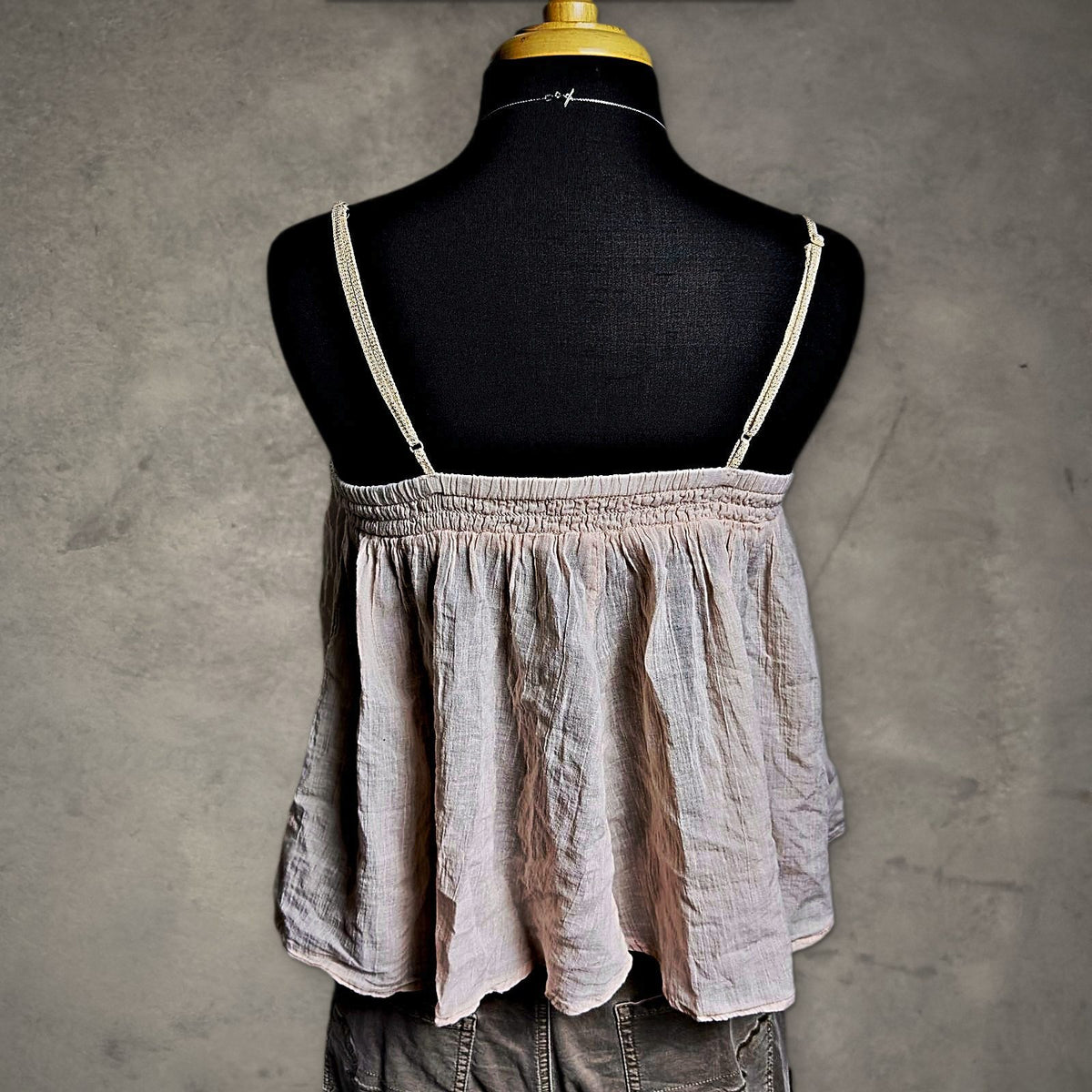 American Eagle Beaded Boho Cami Top Womens S Blush Pink