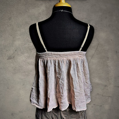 American Eagle Beaded Boho Cami Top Womens S Blush Pink