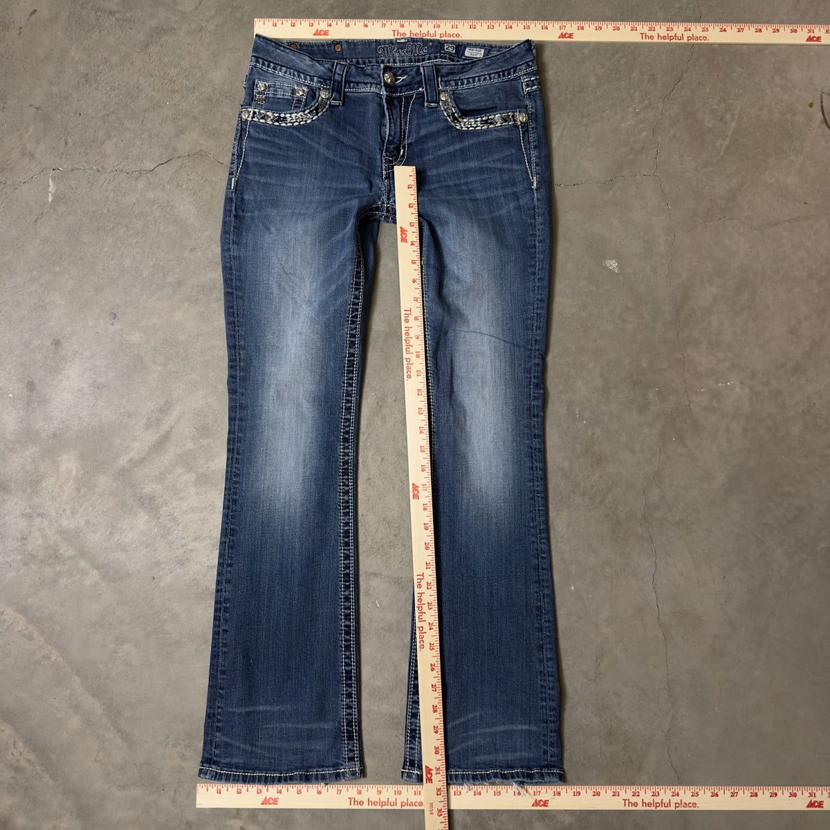 Miss Me Bootcut Jeans Womens 29x31 Mid Rise Dark Wash