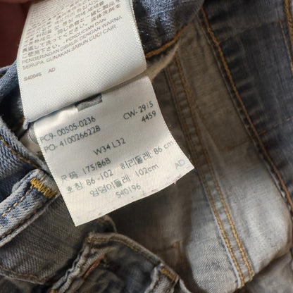 Levis 505 Regular Fit Jeans Mens 34x32 Medium Wash Baggy