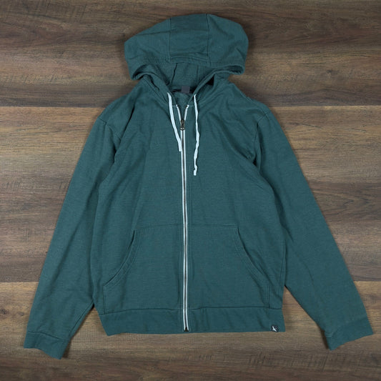 Eddie Bauer Full Zip Fleece Hoodie Mens M Forest Green