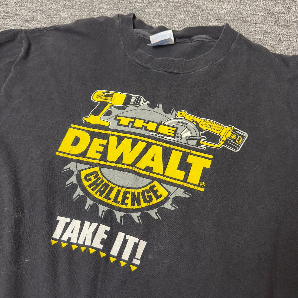 Vintage Hanes DeWalt Challenge Tee XL Black Workwear