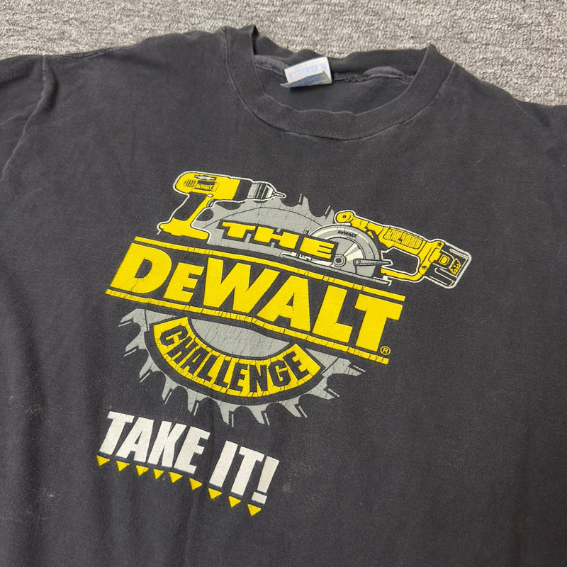 Vintage Hanes DeWalt Challenge Tee XL Black Workwear
