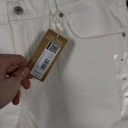 NEW Eddie Bauer Voyager High Rise Crop Jeans Womens 16 White