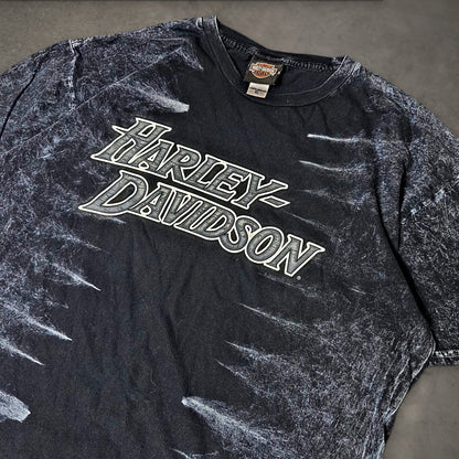 Harley Davidson Superstition Tee Mens XL Black Acid Wash