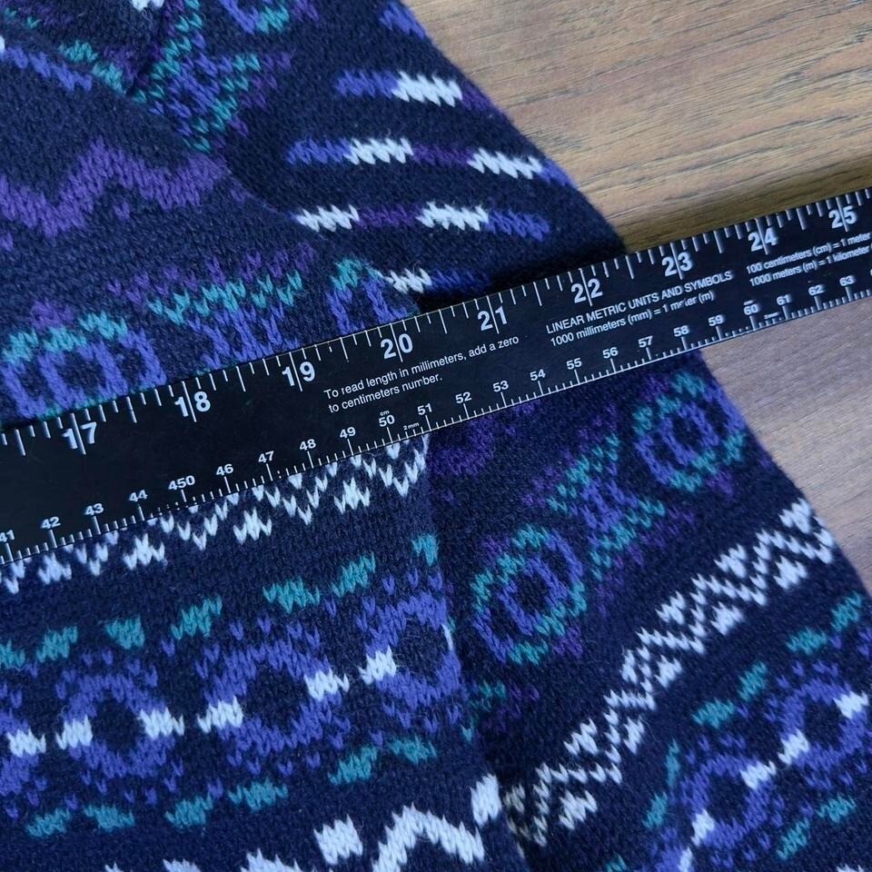 Free Fall Patterned Knit Sweater Men's M Navy Blue Crewneck
