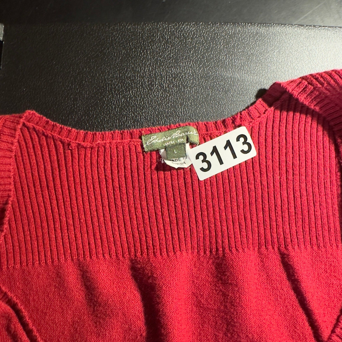 Vintage Y2K Eddie Bauer V-Neck Sweater Womens L Red Knit