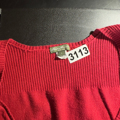 Vintage Y2K Eddie Bauer V-Neck Sweater Womens L Red Knit