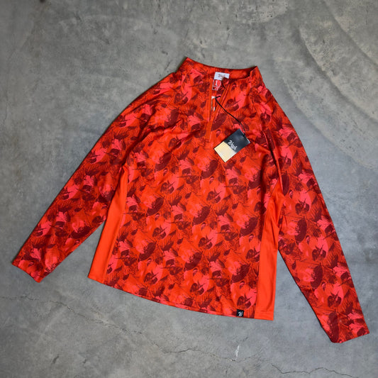 NWT Waggle Spiced Quarter-Zip Pullover Womens L Orange Golf