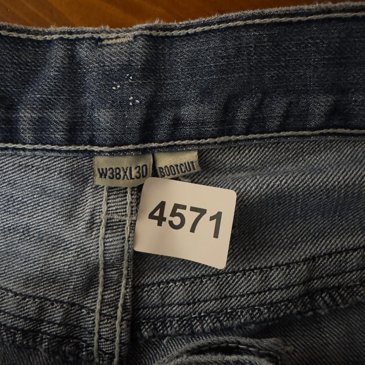 Mens Bootcut Jeans 38x30 Light Wash Western Flap Pocket Y2K