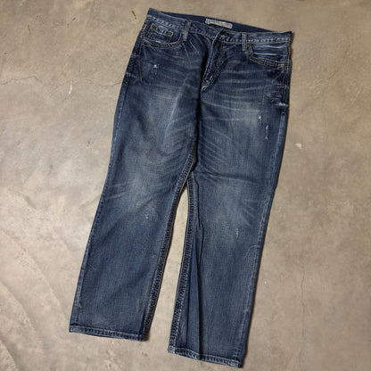 Tin Haul Straight Leg Jeans Mens 40x31 Blue Western Baggy Workwear Rodeo Denim