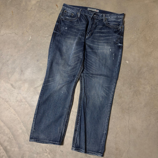 Tin Haul Straight Leg Jeans Mens 40x31 Blue Western Baggy Workwear Rodeo Denim
