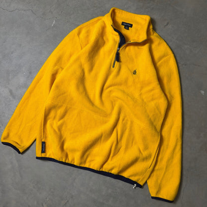Vintage Nautica Fleece Quarter Zip Men M Yellow 90s