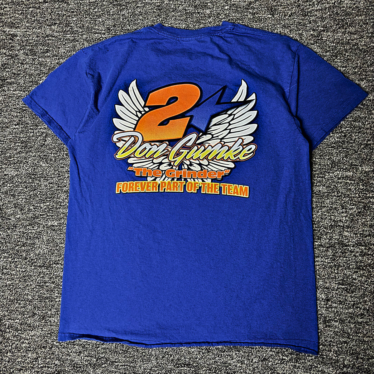 Gildan Don Gumke Racers Memorial Dirt Track Tee Mens L Blue
