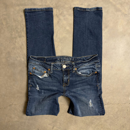 Aeropostale Skinny Jeans Womens 4 Short Blue