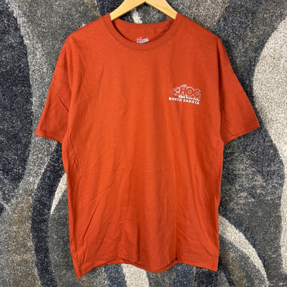 Vintage 2006 HOG North Dakota State Rally Tee Mens L Orange