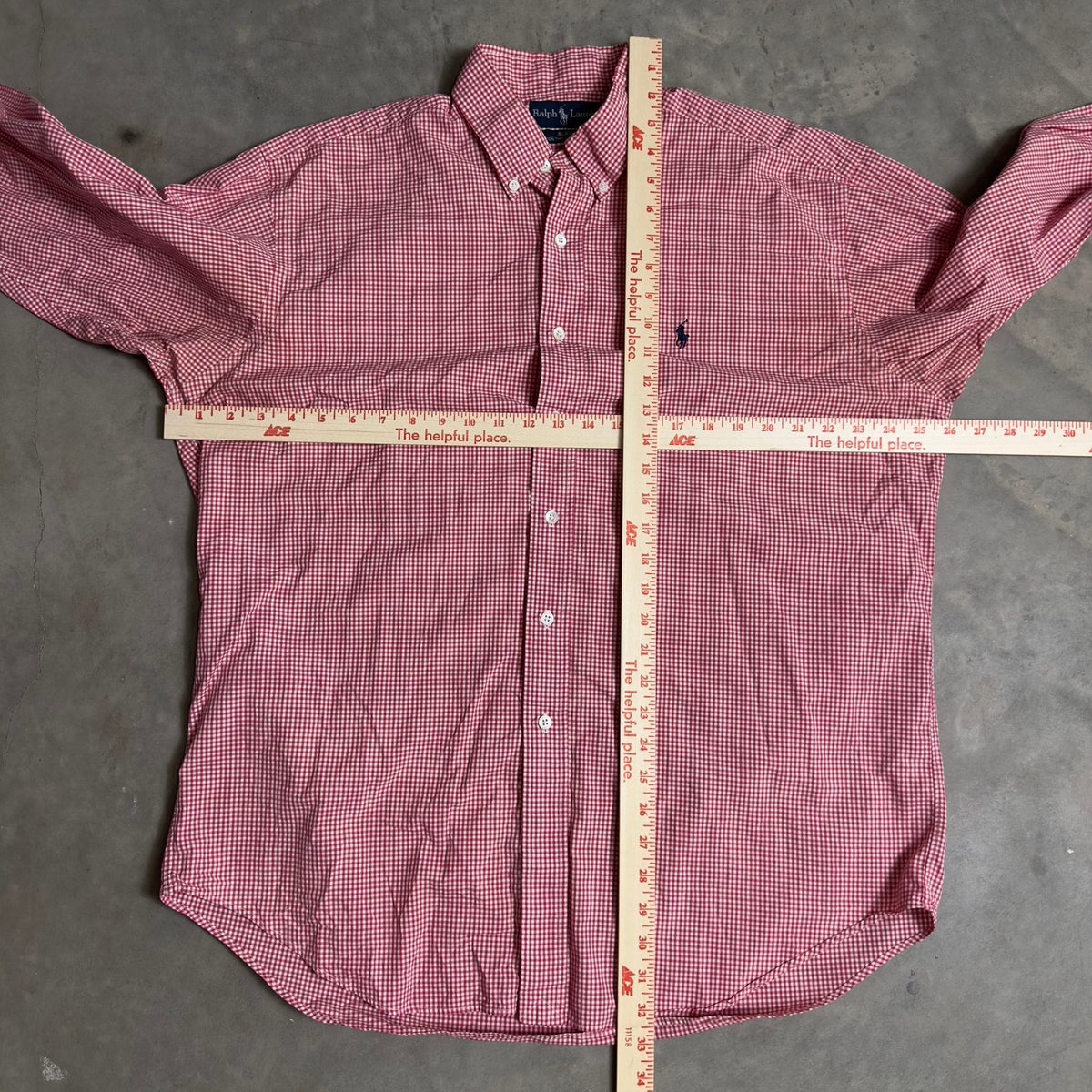 Ralph Lauren Blaire Gingham Shirt Mens L Pink