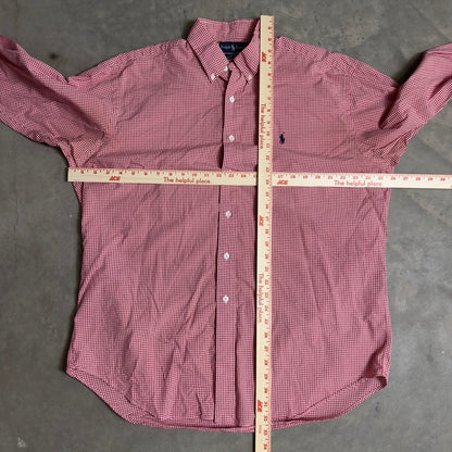 Ralph Lauren Blaire Gingham Shirt Mens L Pink
