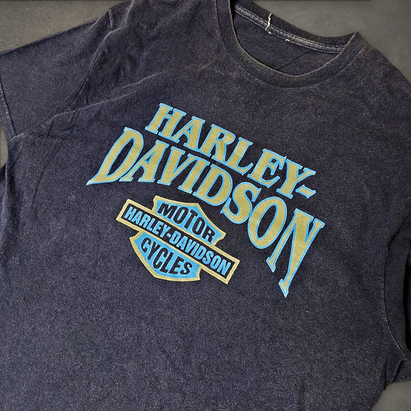 Harley Davidson Bar and Shield Tee Mens Navy Blue Biker