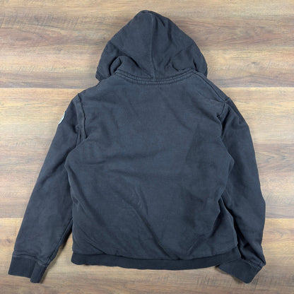 Aeropostale Vintage Y2K Sherpa Hood Full Zip Hoodie Faded Black XL 1987 Logo