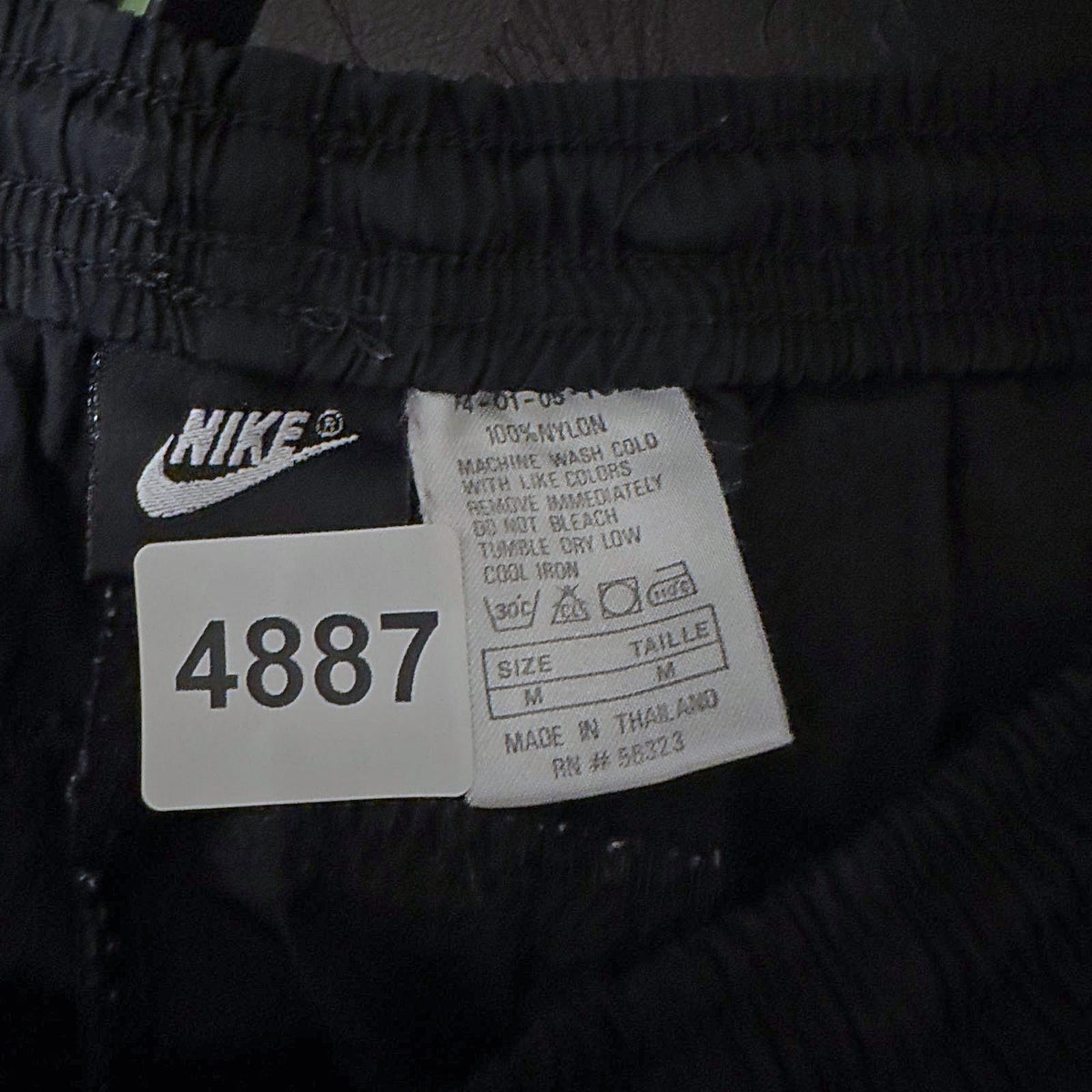 Nike Nylon Track Pants Mens M Black Cuffed Baggy
