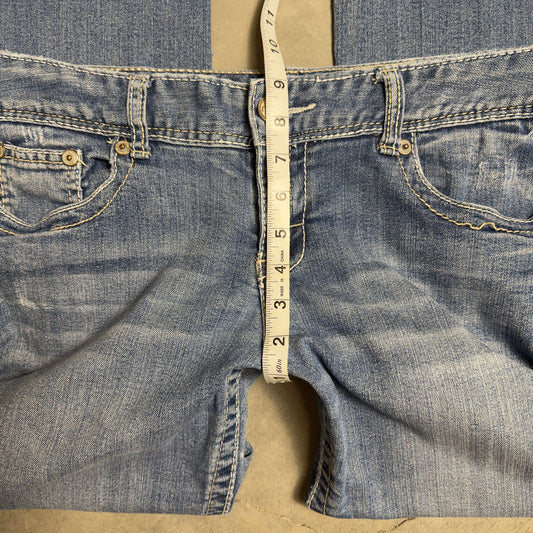 Maurices Baggy Bootcut Jeans Womens 7/8 Short Blue
