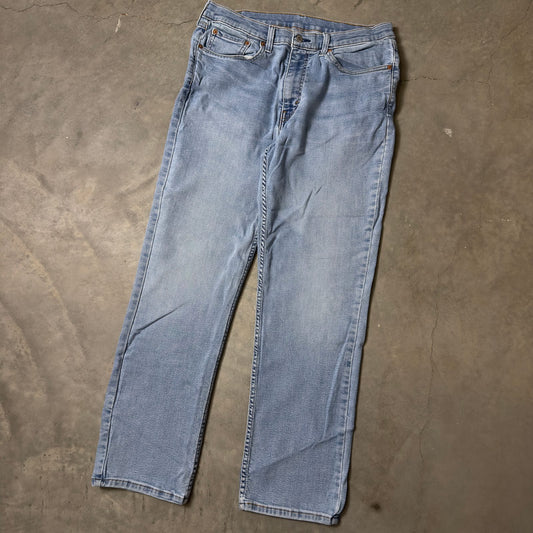 Levi's Straight Leg Jeans Mens 36x32 Light Wash Faded