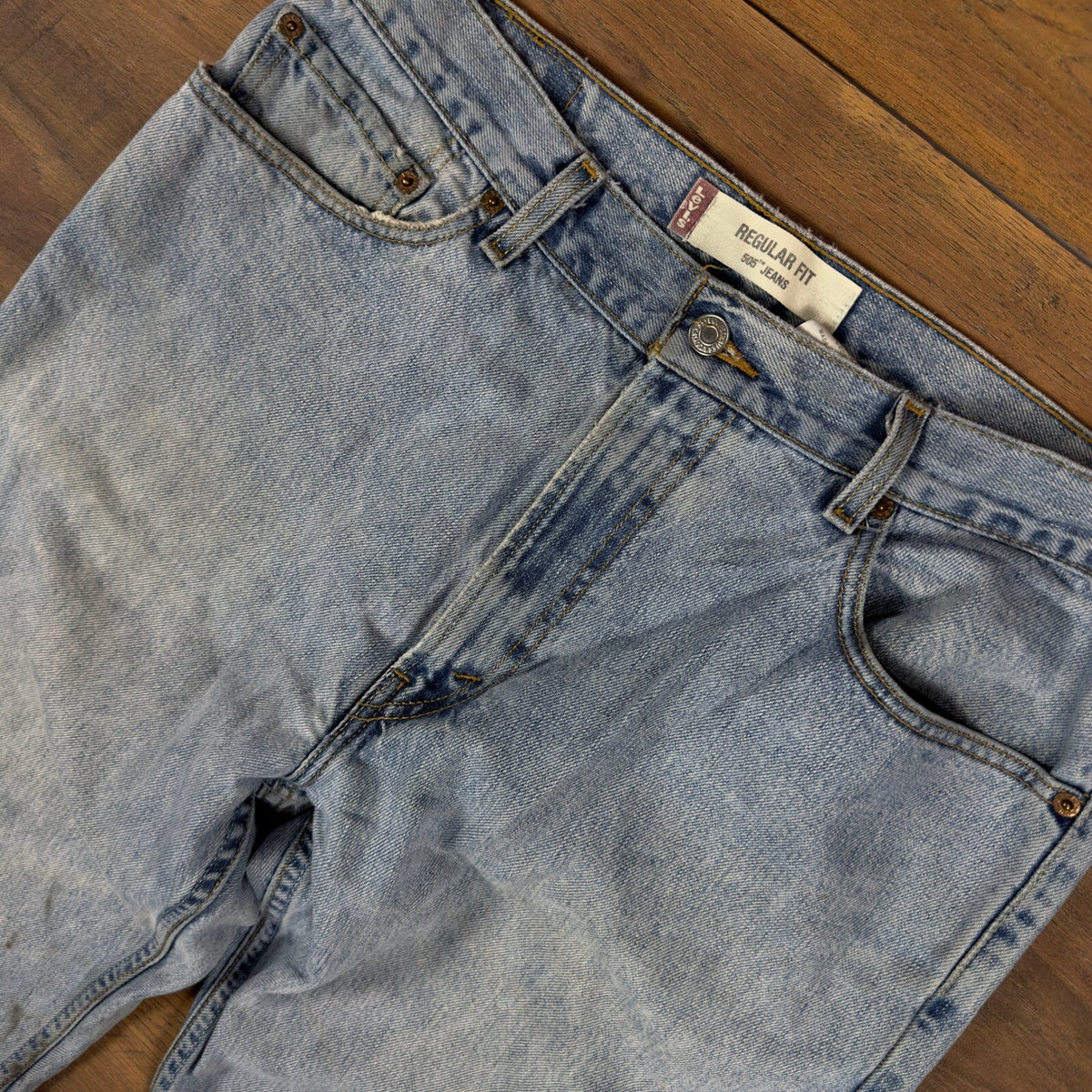 Vintage Y2K Levis 505 Jeans Mens 36x34 Light Wash Baggy