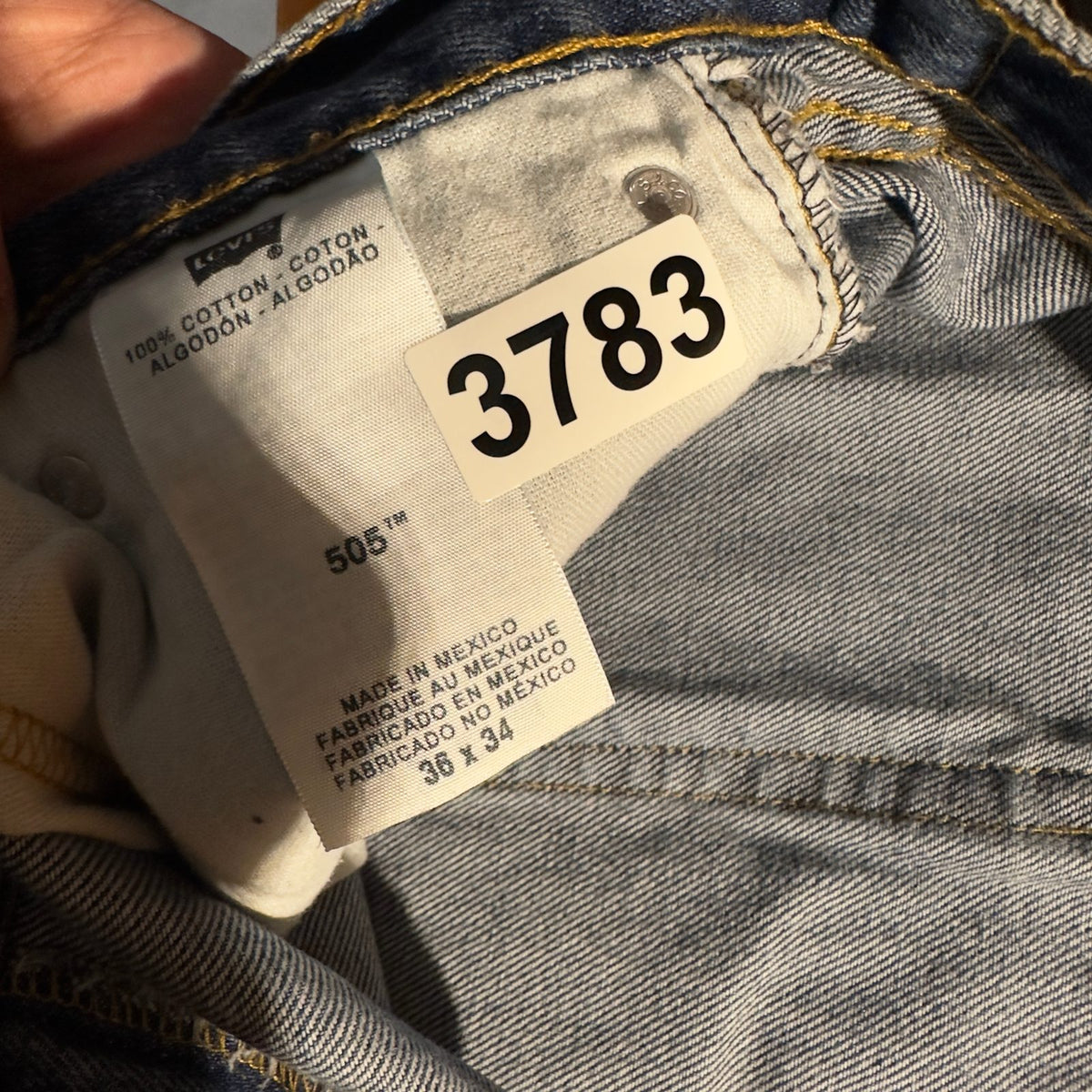 Levi's 505 Straight Jeans Mens 36x34 Medium Blue Mexico