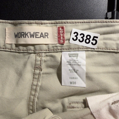 Levi's Workwear Cargo Shorts Mens 36 Khaki Baggy Gorpcore
