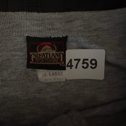Greatland Sportswear Henley Long Sleeve Mens XL Gray USA