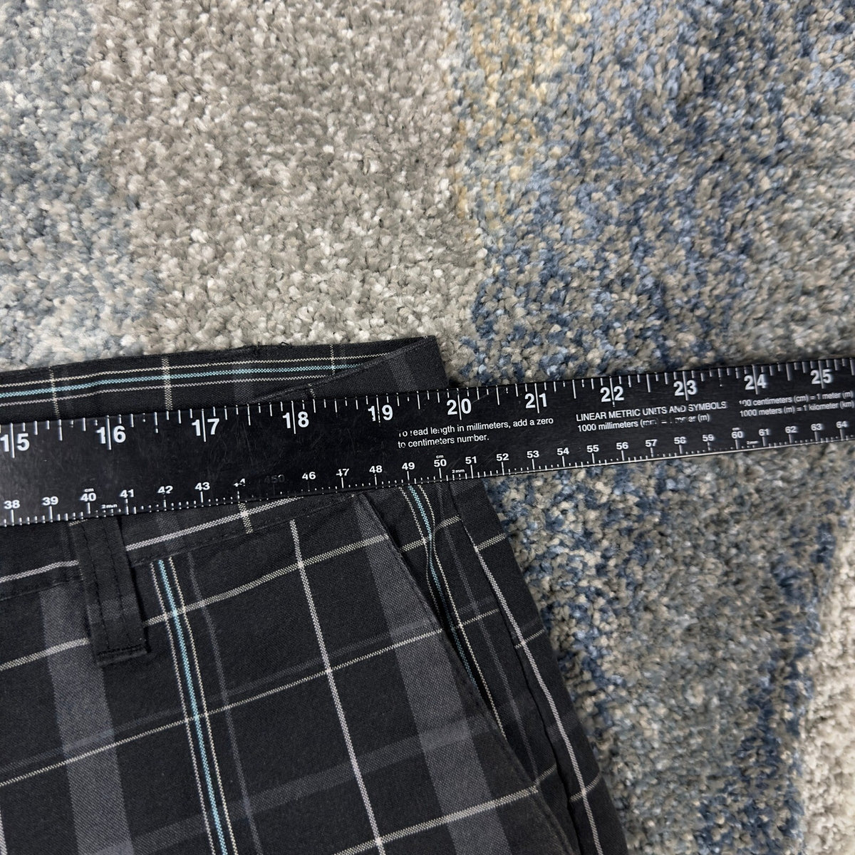 Burnside Plaid Shorts Mens 40 Black Grey Baggy Skater