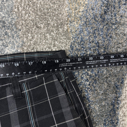 Burnside Plaid Shorts Mens 40 Black Grey Baggy Skater