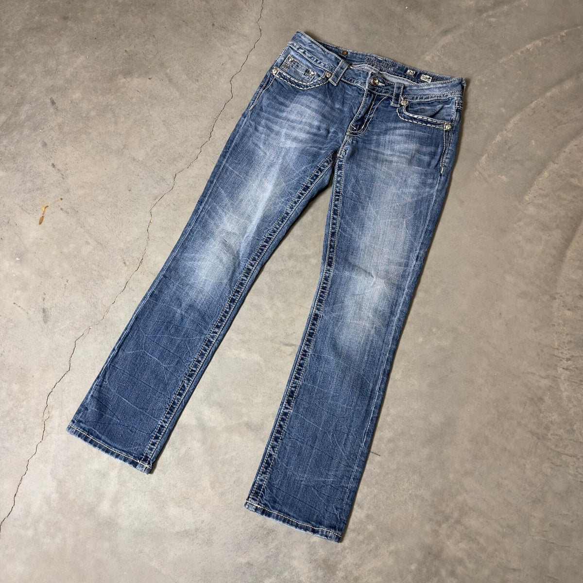 Vintage Y2K Miss Me Straight Jeans Womens 29 Blue Low Rise