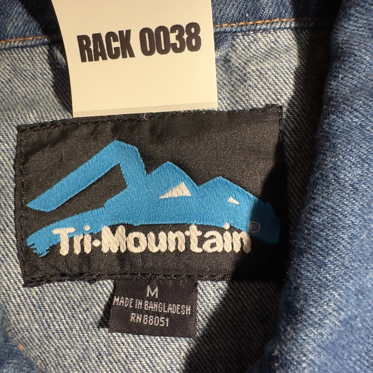 Tri-Mountain Denim Trucker Jacket Mens Medium Blue Cenex Workwear Gorpcore