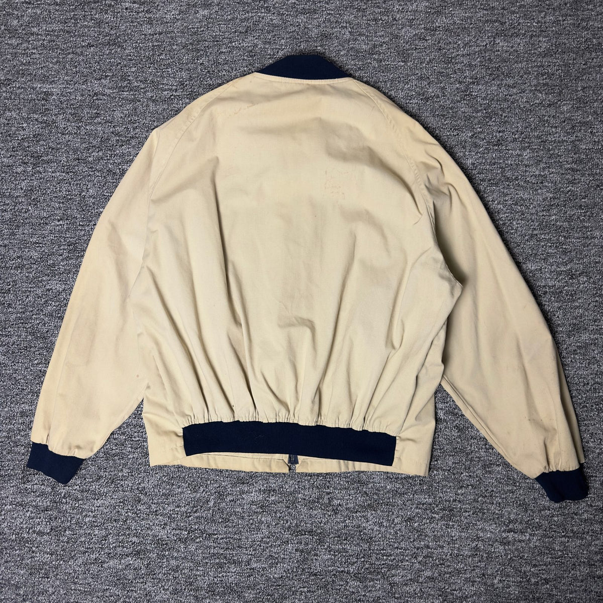 Kmart Zip Bomber Jacket Mens Beige Navy Collar