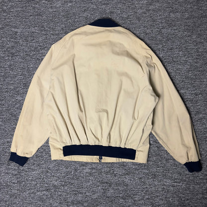 Kmart Zip Bomber Jacket Mens Beige Navy Collar
