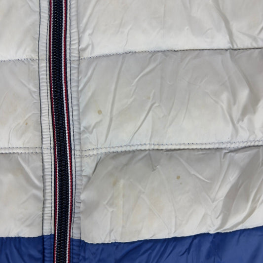Tommy Hilfiger Mens Packable Down Puffer Jacket XXL Blue White Colorblock Spring