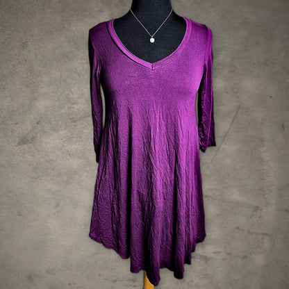 Daisy & Queen Swing Tunic Dress Womens 3/4 Sleeve Purple