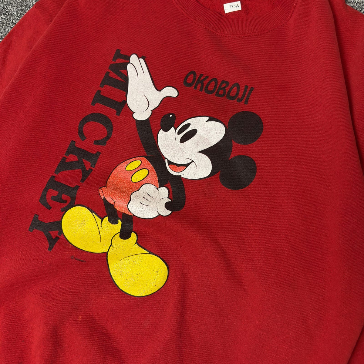 Mickey Mouse Okoboji Souvenir Crewneck Sweatshirt Red