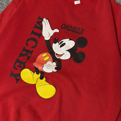 Mickey Mouse Okoboji Souvenir Crewneck Sweatshirt Red
