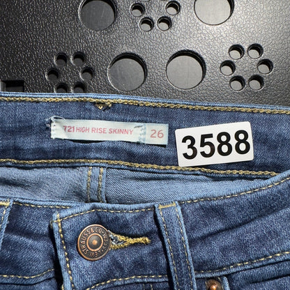 Levi's 721 High Rise Skinny Jeans Womens 26x28 Blue