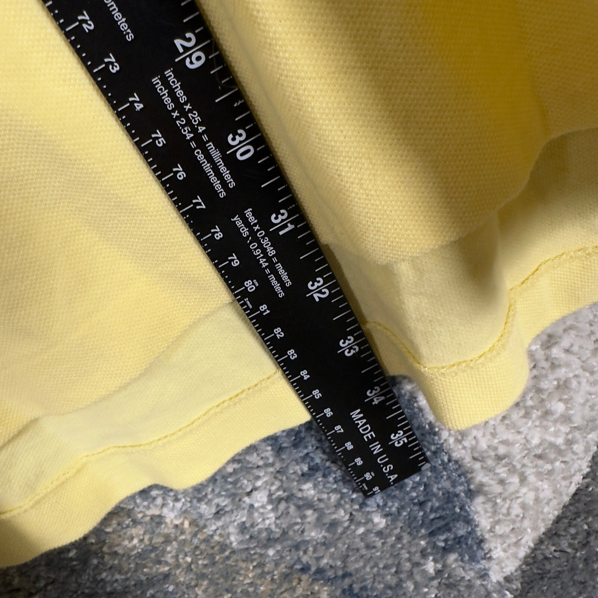 Polo Ralph Lauren Pique Polo Shirt Mens 2XL Yellow Navy Pony