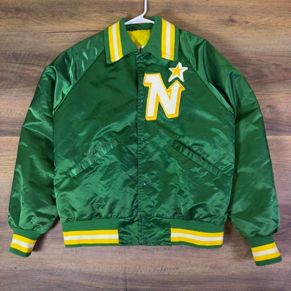 Vintage Starter Minnesota North Stars Satin Jacket Mens M