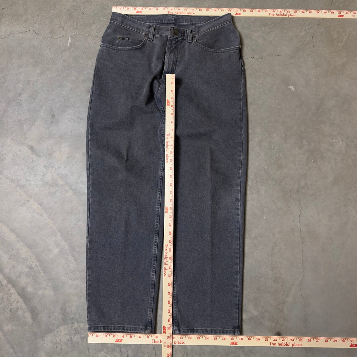 Vintage Lee Straight Leg Jeans Mens 33x30 Black Faded 90s Streetwear Baggy