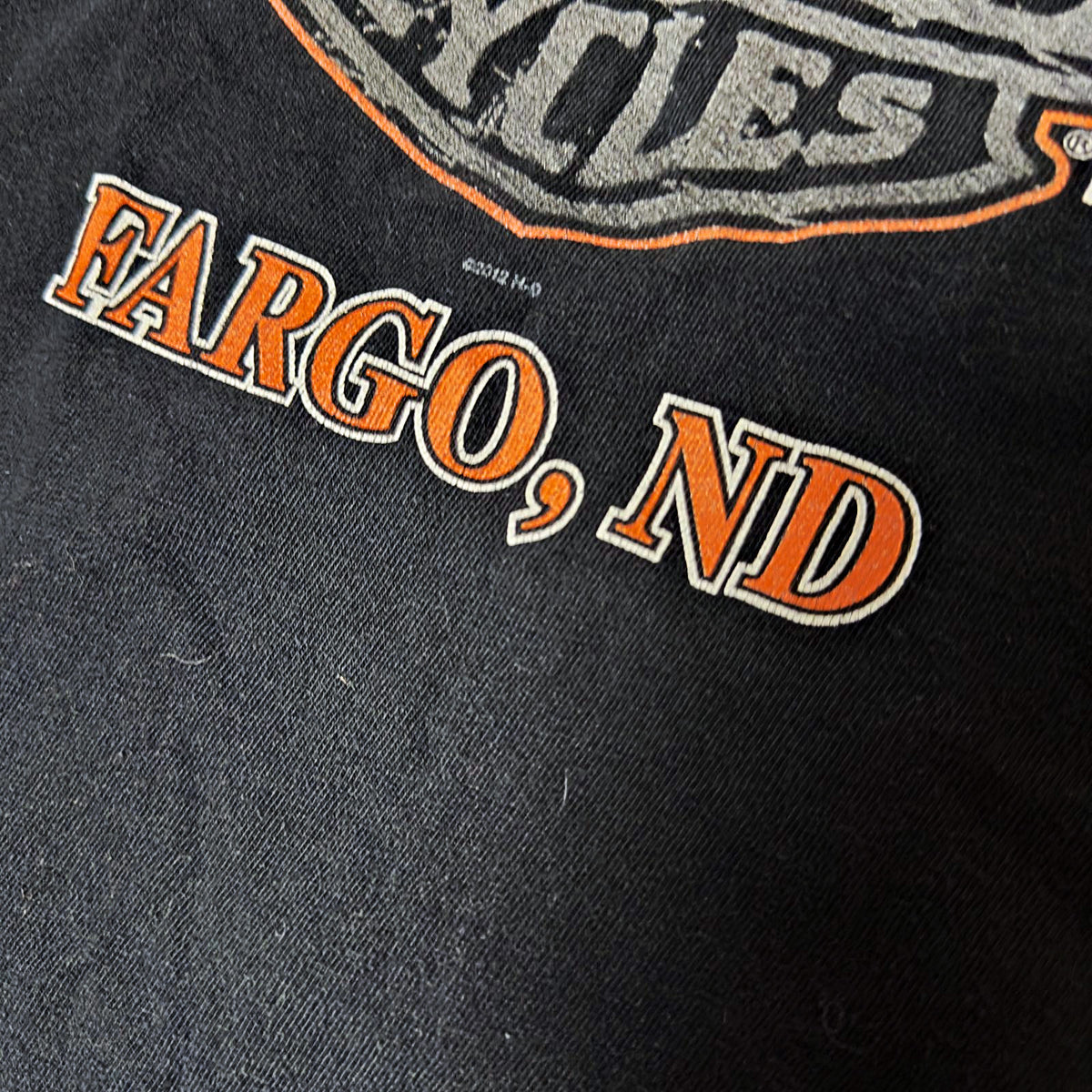 Harley Davidson Motorcycles Fargo ND Tee Mens L Black Biker
