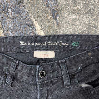Levis 531 Low Skinny Jeans Womens 6L W28 Faded Black Grunge