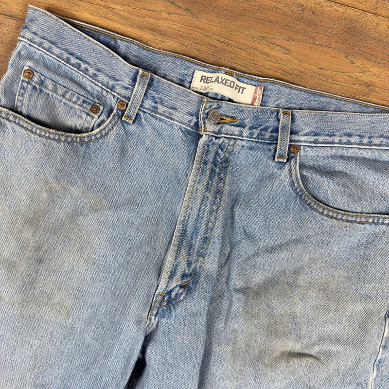 Vintage Y2K Levis 550 Relaxed Jeans Mens 36x29 Light Wash